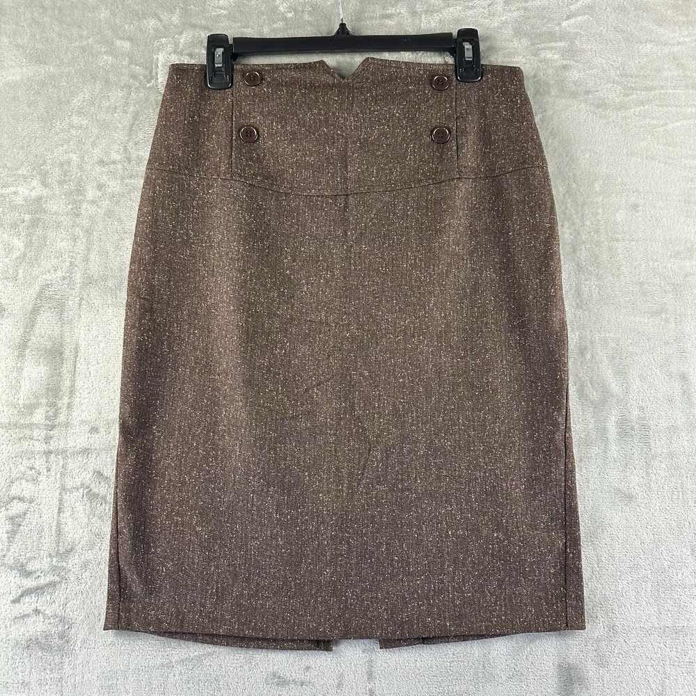 ABN Pencil Skirt Women's 10 Brown Tweed Zipper Closure High Waist.